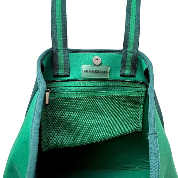 Summersalt Beach Bag Green Large Tote Scuba Neoprene Beach Pool - Picture 3 of 8